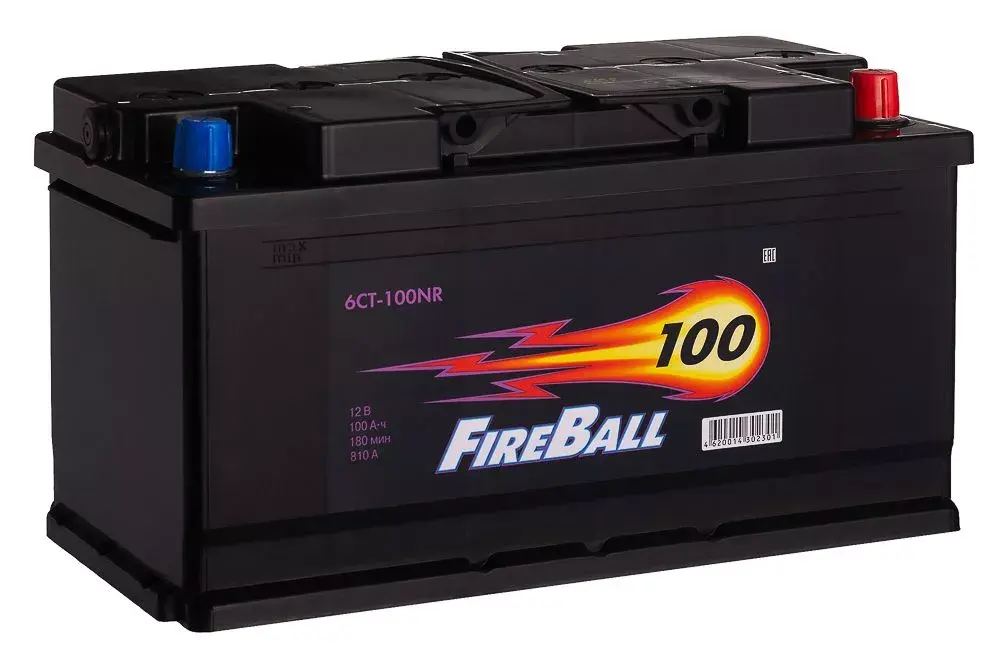 АКБ 100 А/ч /810А/(-/+)/обр/п/FIRE BALL/(Курск)/353х175х190/