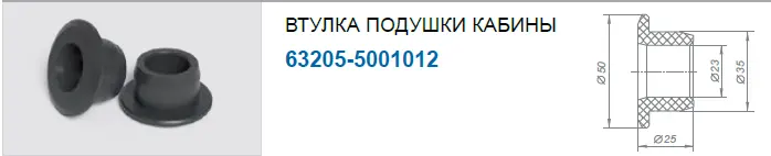 Втулка подушки кабины КАМАЗ-ЕВРО НПО РОСТАР