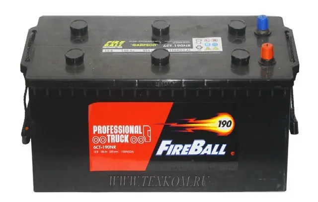 АКБ 190 А/ч /1200А/(-/+)/пр/п/под конус/FIRE BALL/(Курск)/513х223х217/